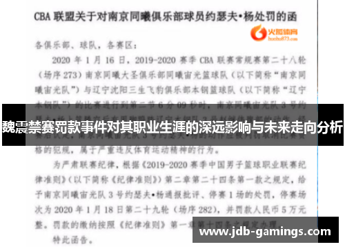 魏震禁赛罚款事件对其职业生涯的深远影响与未来走向分析
